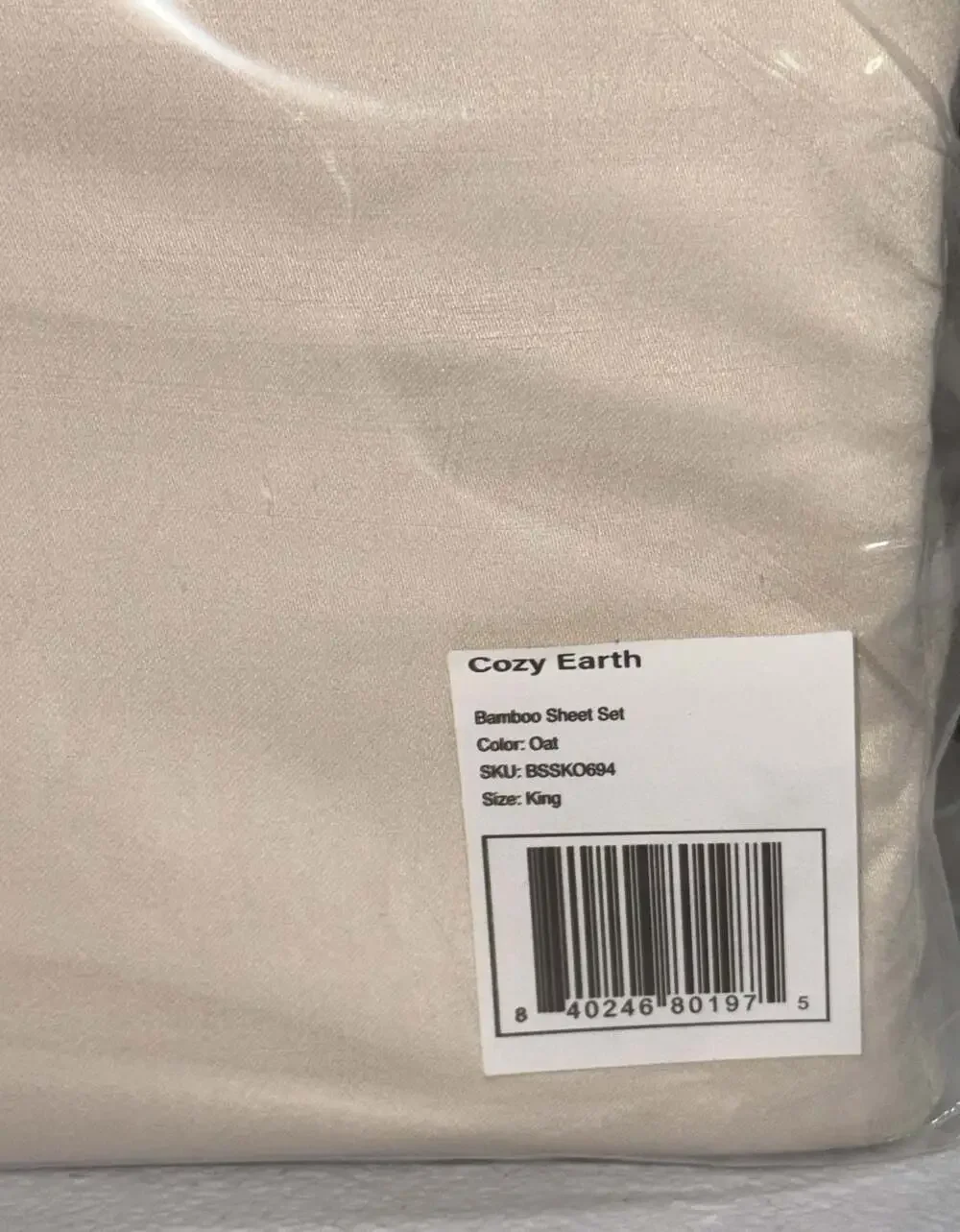 Cozy Earth Bamboo Sheet Set Oat King